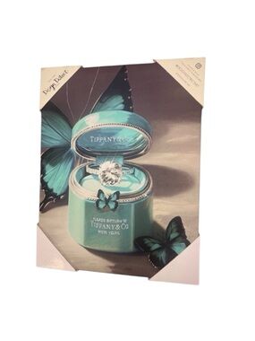 Butterfly and Diamond Ring Return to Tiffany Glitter Canvas Wall Art